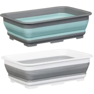 Addis Collapsible Washing Up Bowl - Aqua & Grey - Image 6