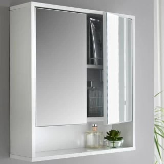 Norsk High Gloss Bathroom Mirror Cabinet - Image 2