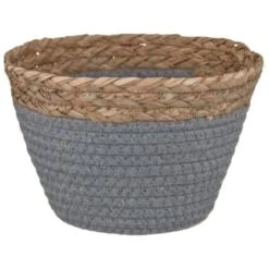 B&M Mini Cotton Wicker Basket - Grey