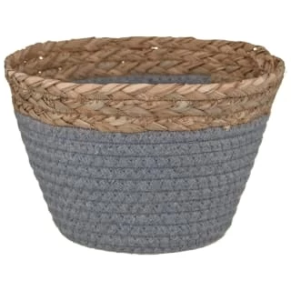 B&M Mini Cotton Wicker Basket - Grey
