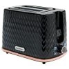 Goodmans Textured 2 Slice Toaster - Black & Rose Gold