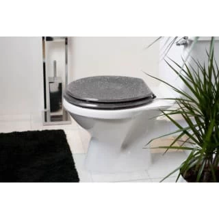 B&M Glitter Toilet Seat Silver