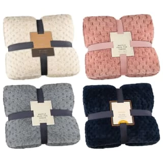 Waffle Faux Fur Throw - Cream - Image 5