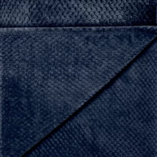 B&M Waffle Faux Fur Throw - Navy - Image 4