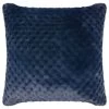 B&M Waffle Faux Fur Cushion - Navy