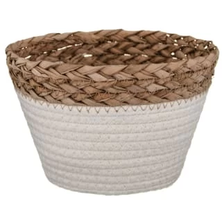 B&M Mini Cotton Wicker Basket - Cream