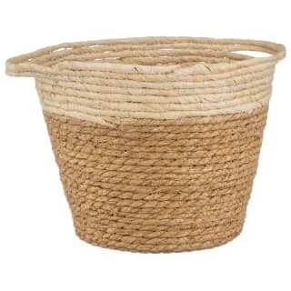 B&M Two Tone Wicker Basket - Cream