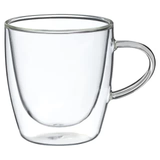 B&M Double Walled Glass Coffee Mug