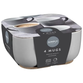 Simply Everyday Gloss Mugs 4pk - Grey - Image 3