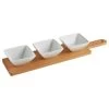 B&M Set Of 3 Serving Bowls With Bamboo Tray - Square