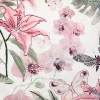 Embroidered Fleur Blush Cushion - Image 2