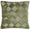 B&M Basket Weave Velvet Cushion - Sage