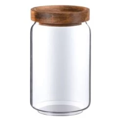 B&M Homestead Small Airtight Glass Jar With Acacia Lid
