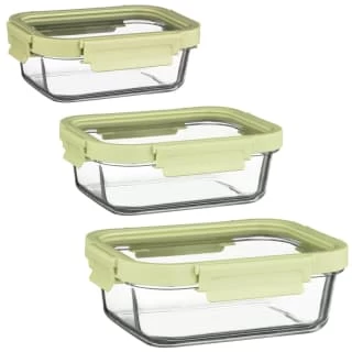 B&M Green Glass Food Container - Small - Image 3