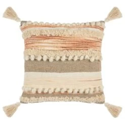 B&M Esme Stripe Woven Cushion - Natural