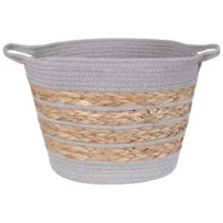Striped Basket - Grey