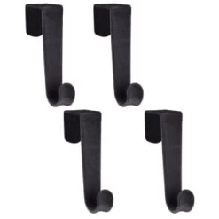 B&M Velvet Overdoor Hooks 4pk - Black
