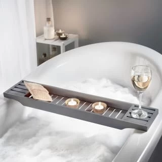 B&M Grey Over Bath Rack