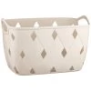 Diamond Embossed Cream Storage Basket - Large