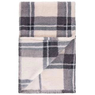 Simply Everyday Check Sherpa Throw - Grey - Image 2