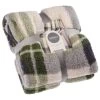 Simply Everyday Check Sherpa Throw - Green