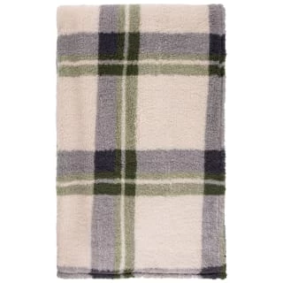 Simply Everyday Check Sherpa Throw - Green - Image 4