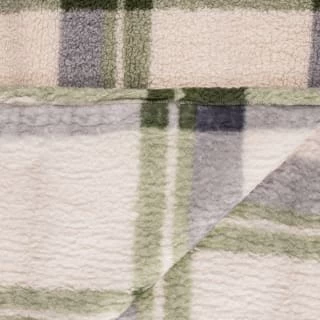 Simply Everyday Check Sherpa Throw - Green - Image 3