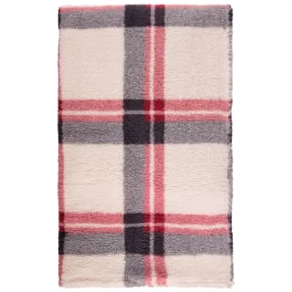 Simply Everyday Check Sherpa Throw - Red - Image 2