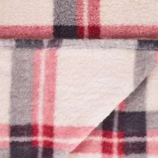 Simply Everyday Check Sherpa Throw - Red - Image 4