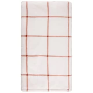 B&M Winston Check Sherpa Throw - White - Image 2