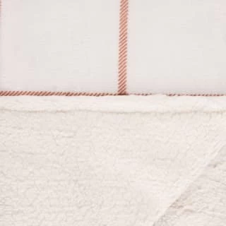 B&M Winston Check Sherpa Throw - White - Image 4