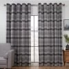 B&M Oakland Traditional Woven Grey Check Curtains 46 X 72"