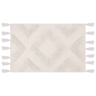 B&M Diamond Flatweave Bath Mat - Cream