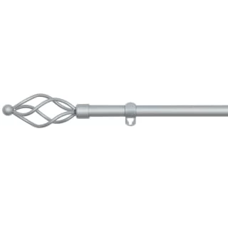 B&M Small Silver Twist Curtain Pole 122-213cm - Image 2
