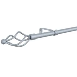 B&M Small Silver Twist Curtain Pole 122-213cm