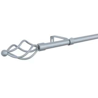 B&M Small Silver Twist Curtain Pole 122-213cm