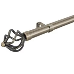 B&M Antique Brass Mace Curtain Pole 70 - 120cm