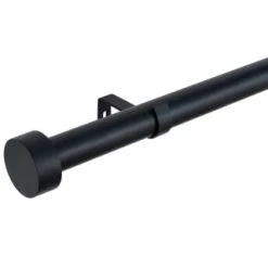 B&M Black Stud End Curtain Pole 120 - 220cm