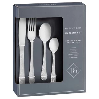 B&M Cambridge Hammered Cutlery Set 16pc - Image 2