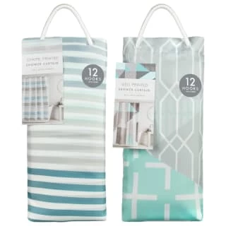 Blue Stripe Printed Shower Curtain - Image 3