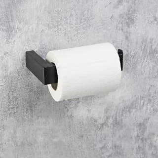 B&M Black Fitted Toilet Roll Holder