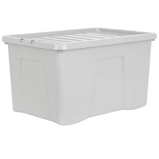 B&M Storage Box With Lid 60L - Grey