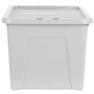 B&M Storage Box With Lid 60L - Grey - Image 4
