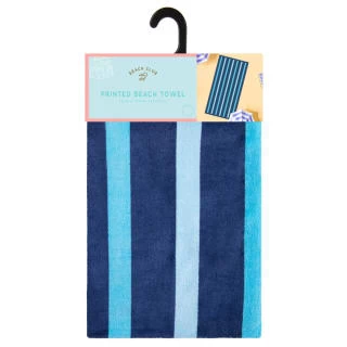 B&M Adult's Beach Towel - Blue Stripes - Image 2
