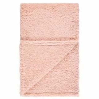 B&M Simply Two Tone Teddy Throw - Blush - Image 2