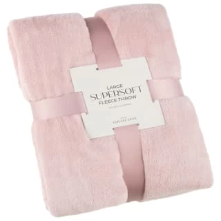 Large Blush Fleece Throw
