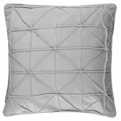 Geo Velvet Cushion - Grey