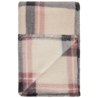 Simply Blush Check Sherpa Throw - Image 2