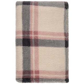 Simply Blush Check Sherpa Throw - Image 3