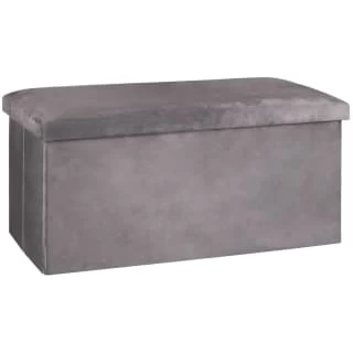 B&M Velvet Storage Box - Grey - Image 2